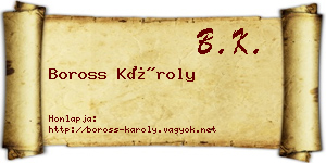 Boross Károly névjegykártya