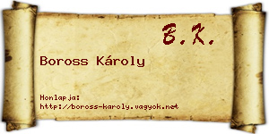 Boross Károly névjegykártya