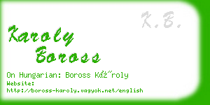 karoly boross business card